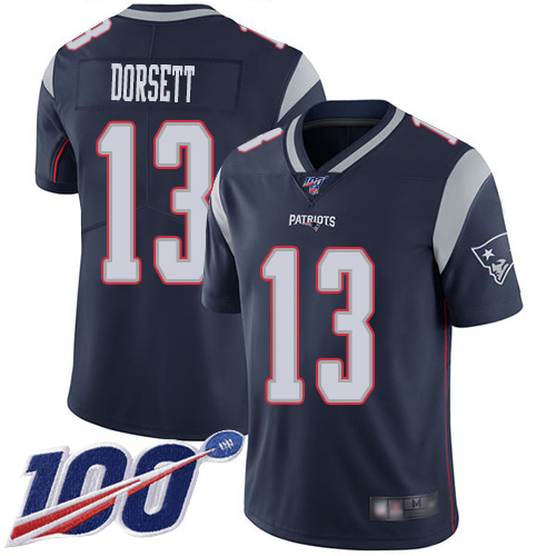 New England Patriots Football #13 100th Season Limited Navy Blue Men Phillip Dorsett Home NFL Jersey->women nfl jersey->Women Jersey